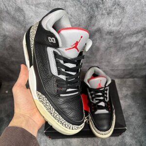Size 10 | Jordan 3 Black Cement With Box | Pre-Owned